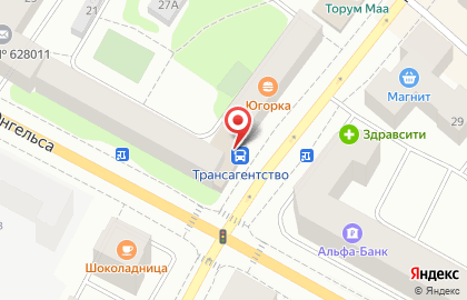 Транспортное агентство в Ханты-Мансийске на карте