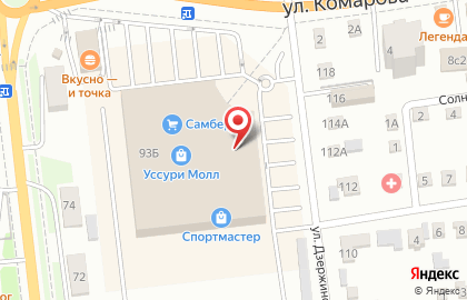 Ресторан быстрого питания KFC на улице Дзержинского на карте