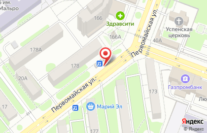 Киоск по продаже печатной продукции на Первомайской улице на карте