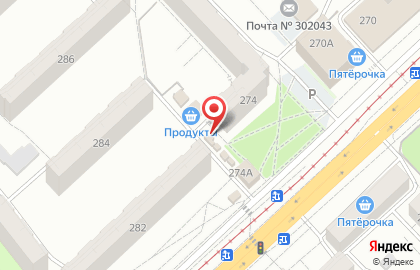 Киоск по продаже овощей и фруктов в Заводском районе на карте