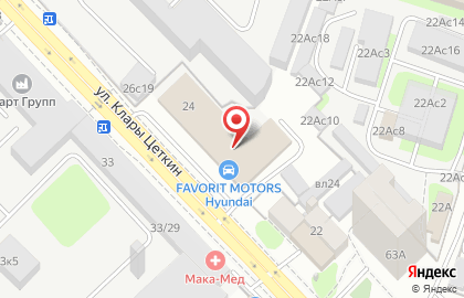 Автоцентр FAVORIT MOTORS на улице Клары Цеткин, 24 на карте
