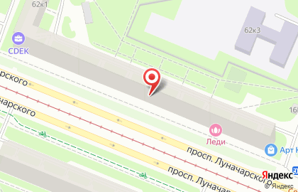 Бьюти-бар Студия 12 на проспекте Луначарского на карте