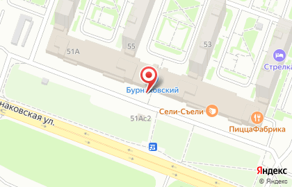 Супермаркет Атак на Бурнаковской улице на карте