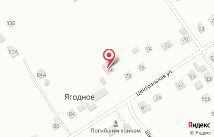 Городская больница №10, г. Барнаул на Центральной улице в Ягодном на карте