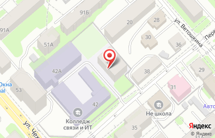 Общежитие Вологодский колледж связи и информационных технологий на Первомайской улице на карте