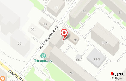 Премьера на улице Серафимовича на карте