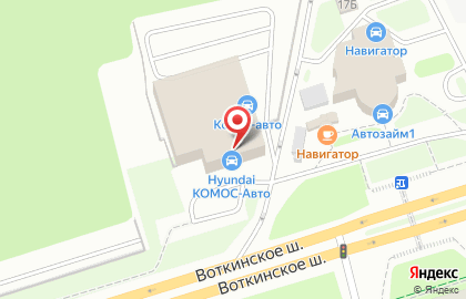 Официальный дилер Hyundai КОМОС-Авто на Воткинском шоссе на карте