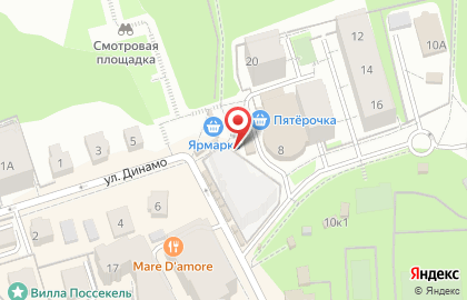 Шатер на улице Динамо на карте