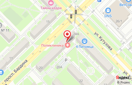 Служба заказа товаров аптечного ассортимента Аптека.ру на улице Бардина, 24 на карте