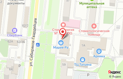 Банкомат КБ Акцепт на улице Сибиряков-Гвардейцев на карте