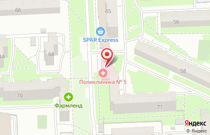 Поликлиника Городской клинической больницы №5 на улице 3-го Интернационала на карте