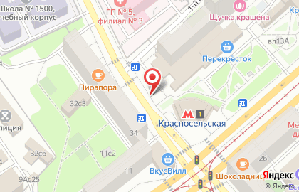 Киоск печатной продукции Центропечать на Верхней Красносельской улице на карте
