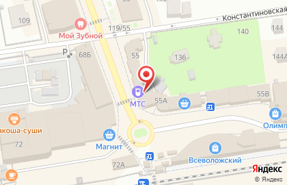 Терминал МТС банк на Всеволожском проспекте на карте