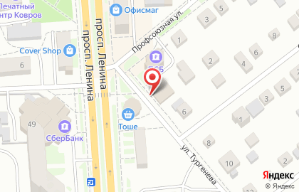 Магазин фастфудной продукции на улице Тургенева на карте