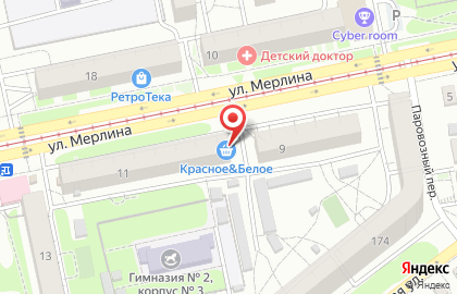 Продуктовый магазин Огонек на улице Петра Мерлина на карте