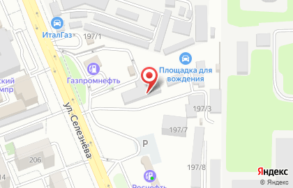 Шиномонтажная мастерская на ул. Селезнёва, 197/3 на карте