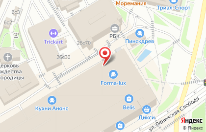 Мебельный магазин Anrex на улице Ленинская Слобода на карте