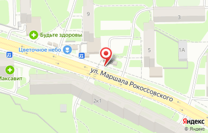 Киоск по продаже фруктов и овощей на улице имени Маршала Рокоссовского К.К. на карте