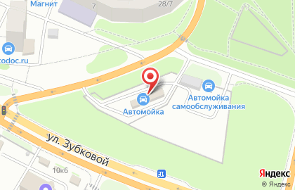 Автомойка самообслуживания на улице Зубковой на карте