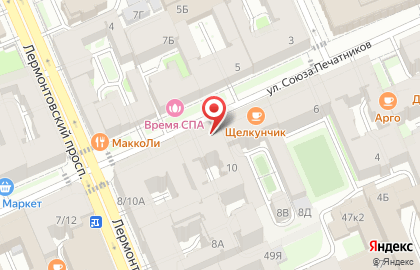 Продуктовый магазин на ул. Союза Печатников, 10 на карте