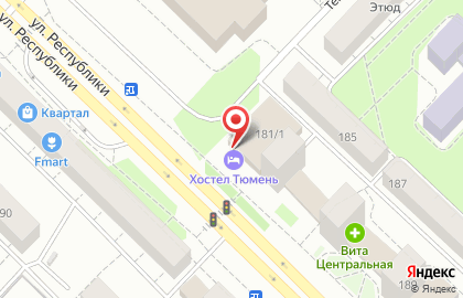 Гостиница-хостел ТЮМЕНЬ на улице Республики на карте