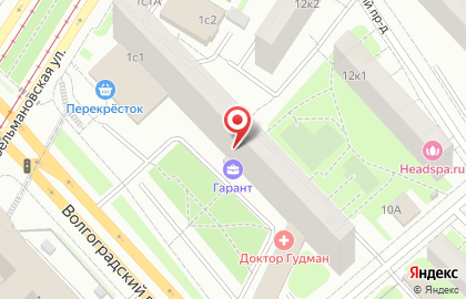 Subway на улице Волгоградский 1 на карте