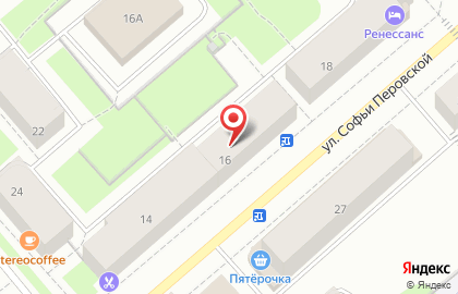 Барбершоп Borodach на улице Софьи Перовской на карте