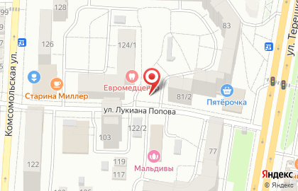 Продуктовый магазин на ул. Терешковой, 81/3 на карте