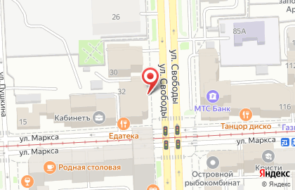 Оптовая фирма Инвина-ЮТК на улице Свободы на карте