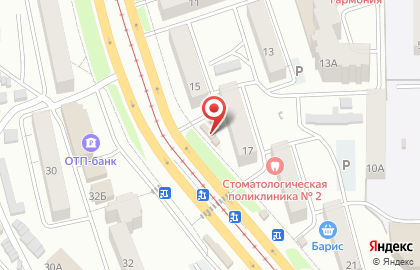 Магазин овощей и фруктов Яблоко в Октябрьском районе на карте