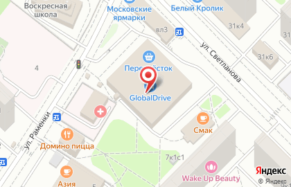 Перекресток на Проспекте Вернадского (ул Раменки) на карте