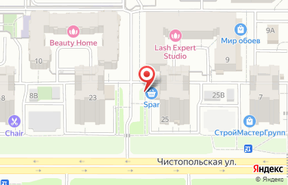 Супермаркет Spar в Ново-Савиновском районе на карте