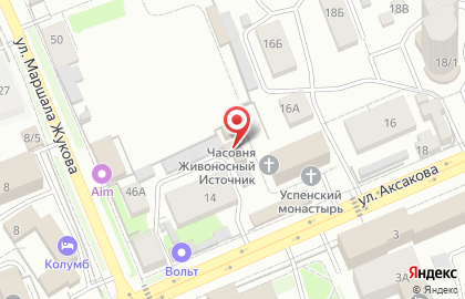 Градооренбургский Успенский монастырь на карте
