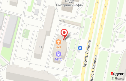 Телекоммуникационная компания МТС на проспекте Ленина на карте