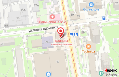 Клиника эстетической стоматологии на улице Карла Либкнехта на карте