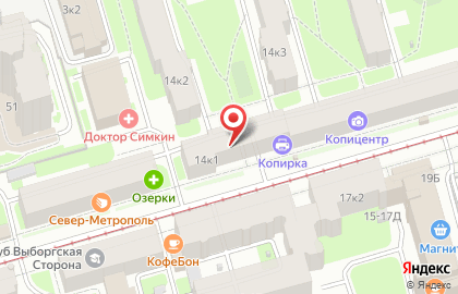 Центр натяжных потолков на улице Смолячкова на карте