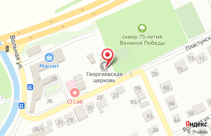 Свято-Георгиевский храм1 на Пластунской улице на карте