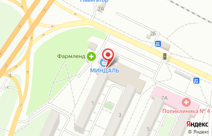 Супермаркет Миндаль на Железнодорожной улице на карте