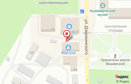 Магазин Фортуна на улице Дзержинского на карте