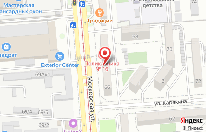 Городская поликлиника №16 на Московской улице на карте