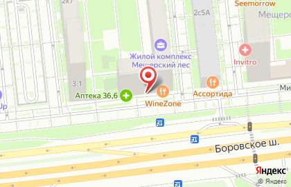 Магазин разливных напитков Беру выходной на Боровском шоссе на карте