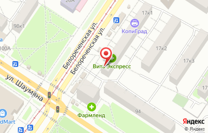 Пекарня Хлебница на Белореченской улице на карте