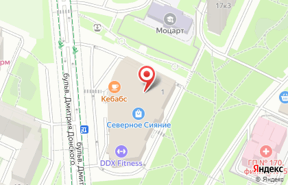 Супермаркет Виктория на метро Бульвар Дмитрия Донского на карте