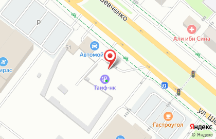 Таиф-нк азс на улице Шевченко на карте
