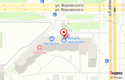 Супермаркет Система Глобус на улице Воровского на карте