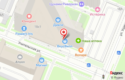 Супермаркет ДИКСИ на Учительской улице на карте