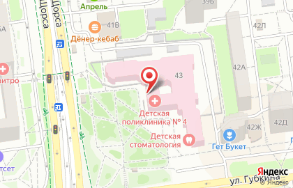 Городская детская поликлиника №4 на улице Щорса на карте