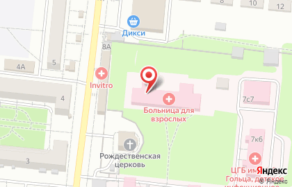 Центральная городская больница им. М.В. Гольца, г. Фрязино на Московской улице на карте