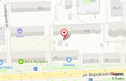 Кировский дом камня на улице Воровского на карте