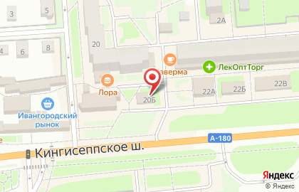 Пятерочка в Ивангороде на карте